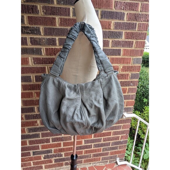 Furla Large Double Handle Leather Handbag Grey -Made In Italy - Picture 1 of 11